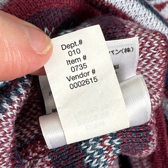 Eddie Bauer Engage Fair‎ Isle Burgundy Purple Quarter Zip Pullover Sweater Large - Picture 13 of 15